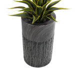 GloboStar® Artificial Garden PISA 20761 Επιδαπέδιο Πολυεστερικό Τσιμεντένιο Κασπώ Γλάστρα - Flower Pot Γκρι Ανθρακί Φ36 x Υ60cm - Image 4