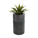 GloboStar® Artificial Garden PISA 20761 Επιδαπέδιο Πολυεστερικό Τσιμεντένιο Κασπώ Γλάστρα - Flower Pot Γκρι Ανθρακί Φ36 x Υ60cm - Image 6