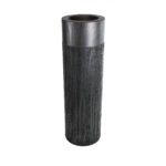 GloboStar® Artificial Garden PISA 20762 Επιδαπέδιο Πολυεστερικό Τσιμεντένιο Κασπώ Γλάστρα - Flower Pot Γκρι Ανθρακί Φ36 x Υ120cm - Image 2