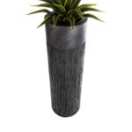 GloboStar® Artificial Garden PISA 20762 Επιδαπέδιο Πολυεστερικό Τσιμεντένιο Κασπώ Γλάστρα - Flower Pot Γκρι Ανθρακί Φ36 x Υ120cm - Image 4