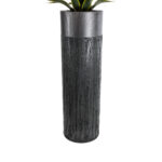 GloboStar® Artificial Garden PISA 20762 Επιδαπέδιο Πολυεστερικό Τσιμεντένιο Κασπώ Γλάστρα - Flower Pot Γκρι Ανθρακί Φ36 x Υ120cm - Image 5