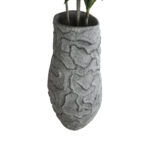 GloboStar® Artificial Garden GALICIA 20764 Επιδαπέδιο Πολυεστερικό Τσιμεντένιο Κασπώ Γλάστρα - Flower Pot Γκρι Φ50 x Υ110cm - Image 4