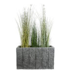 GloboStar® Artificial Garden PELLEGRINO 20765 Επιδαπέδιο Πολυεστερικό Τσιμεντένιο Κασπώ Γλάστρα - Flower Pot Γκρι Μ100 x Π31 x Υ60cm - Image 6