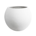 GloboStar® Artificial Garden MURANO 20766 Επιδαπέδιο Πολυεστερικό Τσιμεντένιο Κασπώ Γλάστρα - Flower Pot Λευκό Φ90 x Υ70cm - Image 2