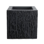 GloboStar® Artificial Garden CATALONIA 20767 Επιδαπέδιο Πολυεστερικό Τσιμεντένιο Κασπώ Γλάστρα - Flower Pot Μαύρο Μ30 x Π30 x Υ30cm - Image 2