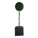 GloboStar® Artificial Garden CATALONIA 20767 Επιδαπέδιο Πολυεστερικό Τσιμεντένιο Κασπώ Γλάστρα - Flower Pot Μαύρο Μ30 x Π30 x Υ30cm - Image 6