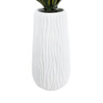 GloboStar® Artificial Garden ORIENTE 20768 Επιδαπέδιο Πολυεστερικό Τσιμεντένιο Κασπώ Γλάστρα - Flower Pot Λευκό Φ35 x Υ65cm - Image 3