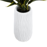 GloboStar® Artificial Garden ORIENTE 20768 Επιδαπέδιο Πολυεστερικό Τσιμεντένιο Κασπώ Γλάστρα - Flower Pot Λευκό Φ35 x Υ65cm - Image 4