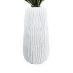 GloboStar® Artificial Garden ORIENTE 20768 Επιδαπέδιο Πολυεστερικό Τσιμεντένιο Κασπώ Γλάστρα - Flower Pot Λευκό Φ35 x Υ65cm - Image 5