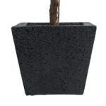 GloboStar® Artificial Garden KARRASPIO 20770 Επιδαπέδιο Πολυεστερικό Τσιμεντένιο Κασπώ Γλάστρα - Flower Pot Μαύρο Μ34 x Π34 x Υ30cm - Image 5