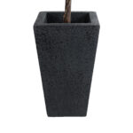 GloboStar® Artificial Garden MAYOR 20771 Επιδαπέδιο Πολυεστερικό Τσιμεντένιο Κασπώ Γλάστρα - Flower Pot Μαύρο Μ30 x Π30 x Υ50cm - Image 3