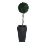 GloboStar® Artificial Garden MAYOR 20771 Επιδαπέδιο Πολυεστερικό Τσιμεντένιο Κασπώ Γλάστρα - Flower Pot Μαύρο Μ30 x Π30 x Υ50cm - Image 6