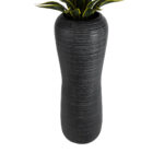 GloboStar® Artificial Garden BARRIO 20772 Επιδαπέδιο Πολυεστερικό Τσιμεντένιο Κασπώ Γλάστρα - Flower Pot Μαύρο Φ40 x Υ122cm - Image 4