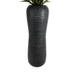 GloboStar® Artificial Garden BARRIO 20772 Επιδαπέδιο Πολυεστερικό Τσιμεντένιο Κασπώ Γλάστρα - Flower Pot Μαύρο Φ40 x Υ122cm - Image 5