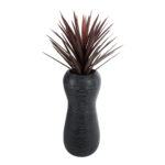 GloboStar® Artificial Garden BARRIO 20773 Επιδαπέδιο Πολυεστερικό Τσιμεντένιο Κασπώ Γλάστρα - Flower Pot Μαύρο Φ40 x Υ93cm - Image 6
