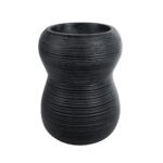 GloboStar® Artificial Garden BARRIO 20774 Επιδαπέδιο Πολυεστερικό Τσιμεντένιο Κασπώ Γλάστρα - Flower Pot Μαύρο Φ45 x Υ63cm - Image 2