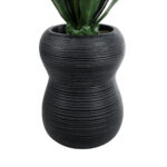 GloboStar® Artificial Garden BARRIO 20774 Επιδαπέδιο Πολυεστερικό Τσιμεντένιο Κασπώ Γλάστρα - Flower Pot Μαύρο Φ45 x Υ63cm - Image 3