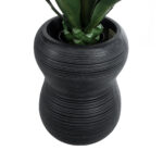 GloboStar® Artificial Garden BARRIO 20774 Επιδαπέδιο Πολυεστερικό Τσιμεντένιο Κασπώ Γλάστρα - Flower Pot Μαύρο Φ45 x Υ63cm - Image 4