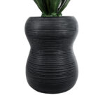 GloboStar® Artificial Garden BARRIO 20774 Επιδαπέδιο Πολυεστερικό Τσιμεντένιο Κασπώ Γλάστρα - Flower Pot Μαύρο Φ45 x Υ63cm - Image 5