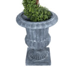 GloboStar® Artificial Garden ALCAZAR 20777 Επιδαπέδιο Πολυεστερικό Τσιμεντένιο Κασπώ Γλάστρα - Flower Pot Γκρι Φ51 x Υ71cm - Image 4