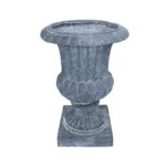 GloboStar® Artificial Garden ALCAZAR 20778 Επιδαπέδιο Πολυεστερικό Τσιμεντένιο Κασπώ Γλάστρα - Flower Pot Γκρι Φ38 x Υ51cm - Image 2