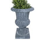 GloboStar® Artificial Garden ALCAZAR 20778 Επιδαπέδιο Πολυεστερικό Τσιμεντένιο Κασπώ Γλάστρα - Flower Pot Γκρι Φ38 x Υ51cm - Image 3
