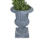 GloboStar® Artificial Garden ALCAZAR 20778 Επιδαπέδιο Πολυεστερικό Τσιμεντένιο Κασπώ Γλάστρα - Flower Pot Γκρι Φ38 x Υ51cm - Image 4