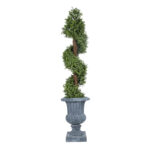 GloboStar® Artificial Garden ALCAZAR 20778 Επιδαπέδιο Πολυεστερικό Τσιμεντένιο Κασπώ Γλάστρα - Flower Pot Γκρι Φ38 x Υ51cm - Image 6