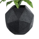 GloboStar® Artificial Garden CARNABY 20779 Επιδαπέδιο Πολυεστερικό Τσιμεντένιο Κασπώ Γλάστρα - Flower Pot Μαύρο Μ38 x Π38 x Υ38cm - Image 3