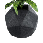GloboStar® Artificial Garden CARNABY 20779 Επιδαπέδιο Πολυεστερικό Τσιμεντένιο Κασπώ Γλάστρα - Flower Pot Μαύρο Μ38 x Π38 x Υ38cm - Image 4