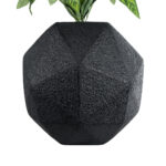 GloboStar® Artificial Garden CARNABY 20779 Επιδαπέδιο Πολυεστερικό Τσιμεντένιο Κασπώ Γλάστρα - Flower Pot Μαύρο Μ38 x Π38 x Υ38cm - Image 5