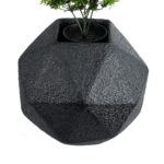 GloboStar® Artificial Garden CARNABY 20780 Επιδαπέδιο Πολυεστερικό Τσιμεντένιο Κασπώ Γλάστρα - Flower Pot Μαύρο Μ30 x Π30 x Υ30cm - Image 4
