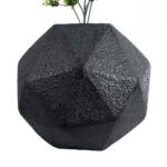 GloboStar® Artificial Garden CARNABY 20780 Επιδαπέδιο Πολυεστερικό Τσιμεντένιο Κασπώ Γλάστρα - Flower Pot Μαύρο Μ30 x Π30 x Υ30cm - Image 5