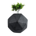 GloboStar® Artificial Garden CARNABY 20780 Επιδαπέδιο Πολυεστερικό Τσιμεντένιο Κασπώ Γλάστρα - Flower Pot Μαύρο Μ30 x Π30 x Υ30cm - Image 6