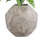 GloboStar® Artificial Garden BOROUGH 20781 Επιδαπέδιο Πολυεστερικό Τσιμεντένιο Κασπώ Γλάστρα - Flower Pot Λευκό με Μπεζ Μ38 x Π38 x Υ38cm - Image 3
