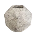 GloboStar® Artificial Garden BOROUGH 20782 Επιδαπέδιο Πολυεστερικό Τσιμεντένιο Κασπώ Γλάστρα - Flower Pot Λευκό με Μπεζ Μ30 x Π30 x Υ30cm - Image 2