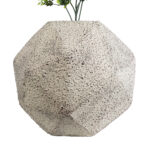GloboStar® Artificial Garden BOROUGH 20782 Επιδαπέδιο Πολυεστερικό Τσιμεντένιο Κασπώ Γλάστρα - Flower Pot Λευκό με Μπεζ Μ30 x Π30 x Υ30cm - Image 5