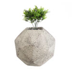 GloboStar® Artificial Garden BOROUGH 20782 Επιδαπέδιο Πολυεστερικό Τσιμεντένιο Κασπώ Γλάστρα - Flower Pot Λευκό με Μπεζ Μ30 x Π30 x Υ30cm - Image 6