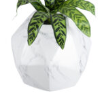 GloboStar® Artificial Garden BRIXTON 20783 Επιδαπέδιο Πολυεστερικό Τσιμεντένιο Κασπώ Γλάστρα - Flower Pot Λευκό Μ38 x Π38 x Υ38cm - Image 4
