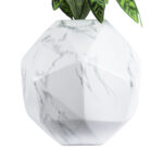 GloboStar® Artificial Garden BRIXTON 20783 Επιδαπέδιο Πολυεστερικό Τσιμεντένιο Κασπώ Γλάστρα - Flower Pot Λευκό Μ38 x Π38 x Υ38cm - Image 5