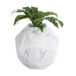GloboStar® Artificial Garden BRIXTON 20783 Επιδαπέδιο Πολυεστερικό Τσιμεντένιο Κασπώ Γλάστρα - Flower Pot Λευκό Μ38 x Π38 x Υ38cm - Image 6