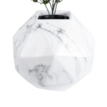 GloboStar® Artificial Garden BRIXTON 20784 Επιδαπέδιο Πολυεστερικό Τσιμεντένιο Κασπώ Γλάστρα - Flower Pot Λευκό Μ30 x Π30 x Υ30cm - Image 3