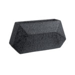 GloboStar® Artificial Garden GREENWICH 20785 Επιδαπέδιο Πολυεστερικό Τσιμεντένιο Κασπώ Γλάστρα - Flower Pot Μαύρο Μ40 x Π16 x Υ21cm - Image 2