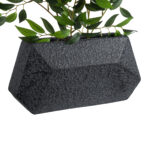GloboStar® Artificial Garden GREENWICH 20785 Επιδαπέδιο Πολυεστερικό Τσιμεντένιο Κασπώ Γλάστρα - Flower Pot Μαύρο Μ40 x Π16 x Υ21cm - Image 3
