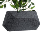 GloboStar® Artificial Garden GREENWICH 20785 Επιδαπέδιο Πολυεστερικό Τσιμεντένιο Κασπώ Γλάστρα - Flower Pot Μαύρο Μ40 x Π16 x Υ21cm - Image 5