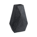 GloboStar® Artificial Garden GREENWICH 20786 Επιδαπέδιο Πολυεστερικό Τσιμεντένιο Κασπώ Γλάστρα - Flower Pot Μαύρο Μ20 x Π14 x Υ32cm - Image 2