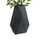 GloboStar® Artificial Garden GREENWICH 20786 Επιδαπέδιο Πολυεστερικό Τσιμεντένιο Κασπώ Γλάστρα - Flower Pot Μαύρο Μ20 x Π14 x Υ32cm - Image 3
