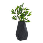 GloboStar® Artificial Garden GREENWICH 20786 Επιδαπέδιο Πολυεστερικό Τσιμεντένιο Κασπώ Γλάστρα - Flower Pot Μαύρο Μ20 x Π14 x Υ32cm - Image 6