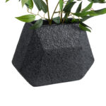 GloboStar® Artificial Garden GREENWICH 20787 Επιδαπέδιο Πολυεστερικό Τσιμεντένιο Κασπώ Γλάστρα - Flower Pot Μαύρο Μ24 x Π14 x Υ20cm - Image 3