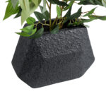 GloboStar® Artificial Garden GREENWICH 20787 Επιδαπέδιο Πολυεστερικό Τσιμεντένιο Κασπώ Γλάστρα - Flower Pot Μαύρο Μ24 x Π14 x Υ20cm - Image 4
